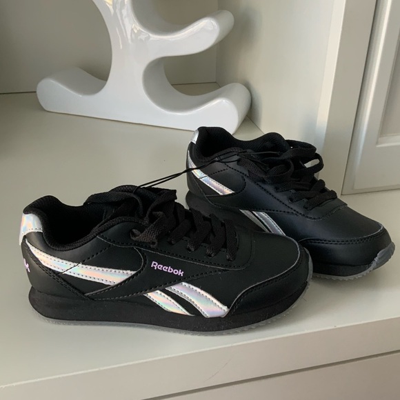 REEBOK Harman Black Iridescent Girls Youth Sneakers Size USA 1 BRAND NEW - Picture 1 of 11
